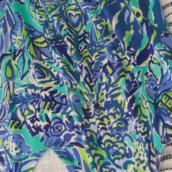 Lily Pulitzer Paulina Bennett Blue Stretchy Beachy Women's Jumpsuit Sz M - Picture 11 of 11